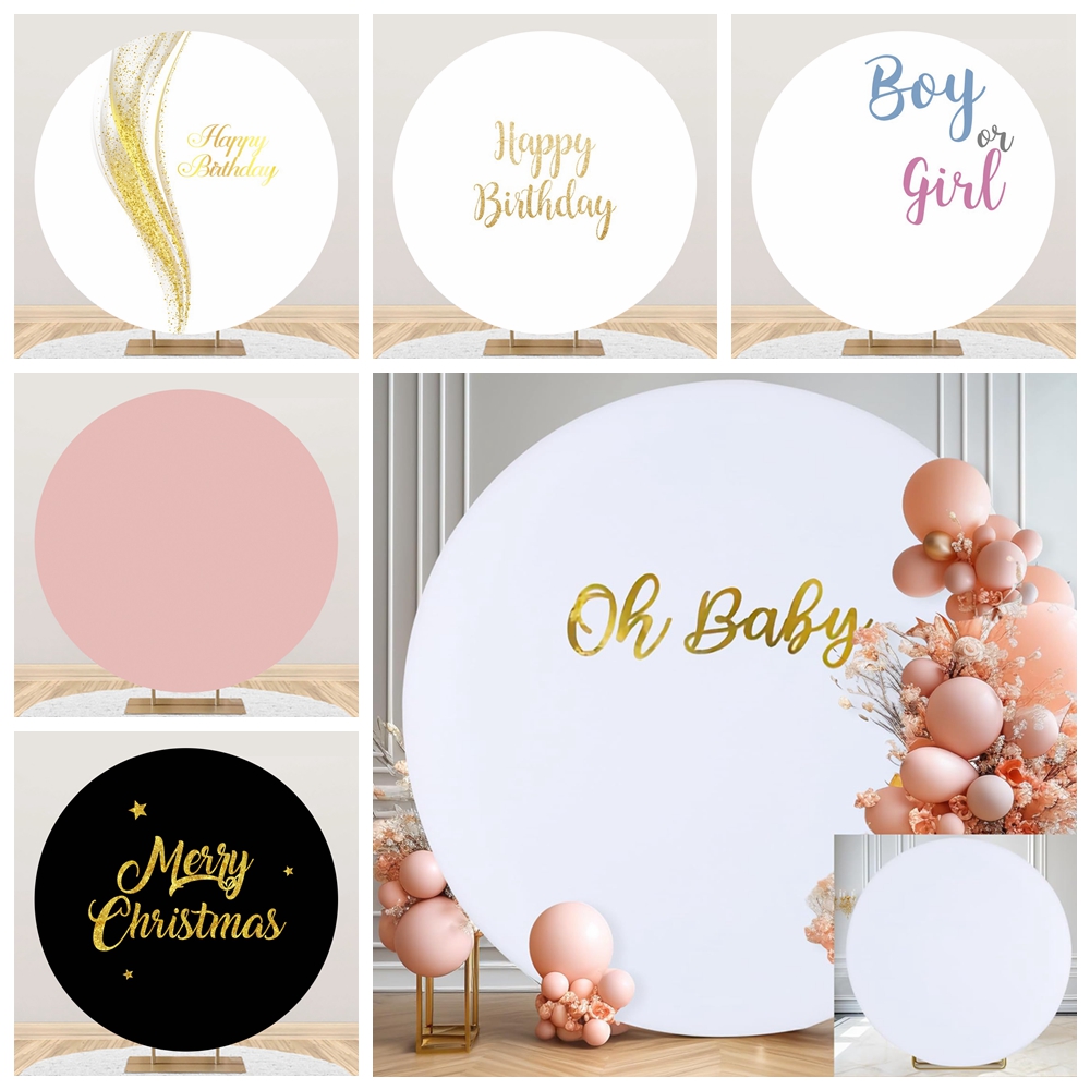 Photography Lighting Backdrop - Aangepaste Witte Ronde Achtergrond Cover Roze