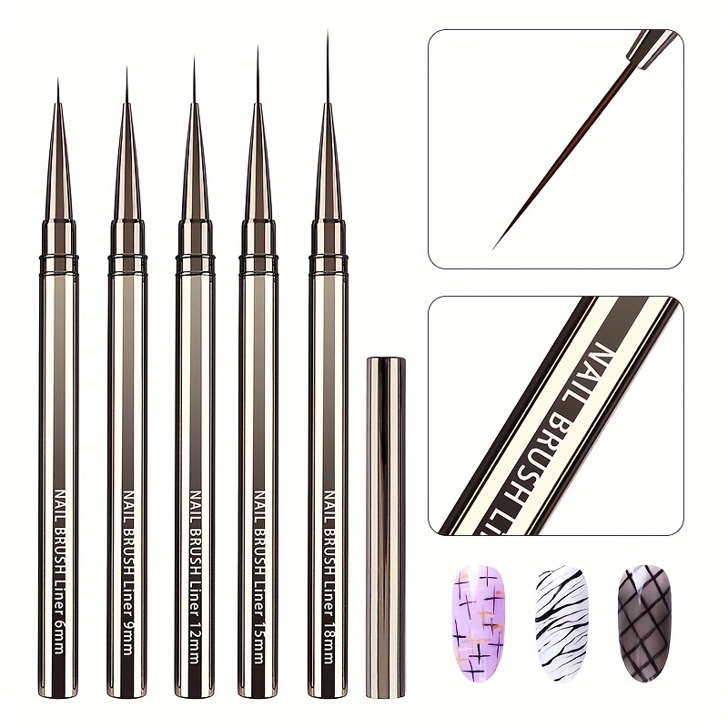 Coloured Gel Set - 5 STKS Nail Art Liner Borstels