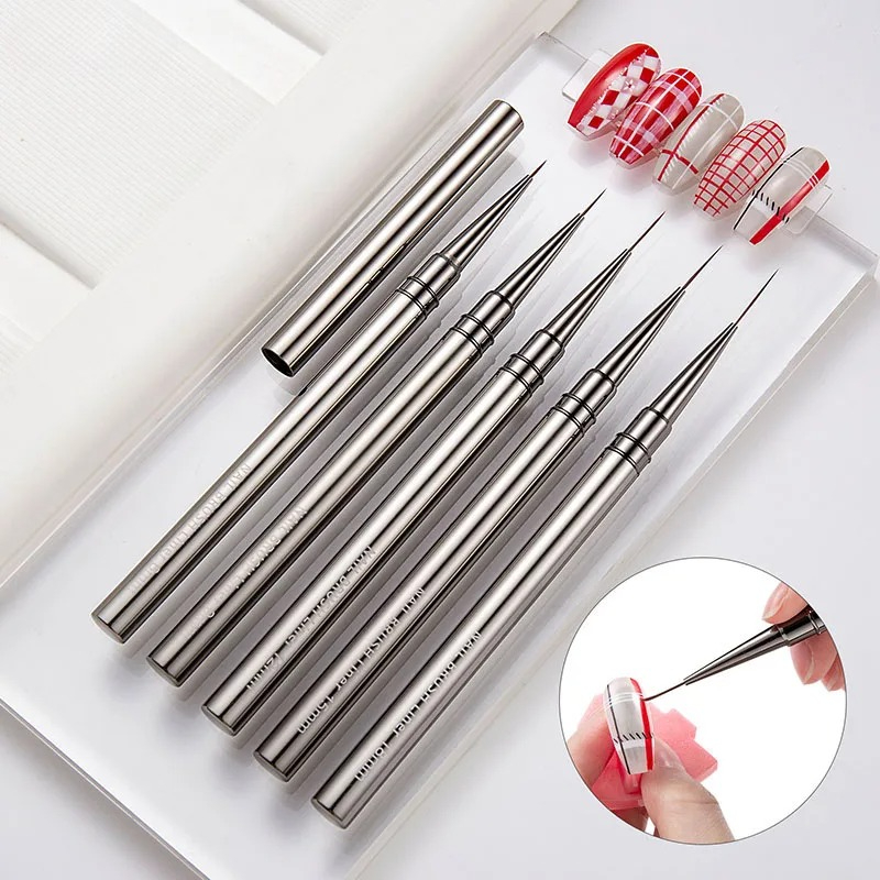 Coloured Gel Set - 5-delige set nagelkunst liner penselen, handgeschilderde