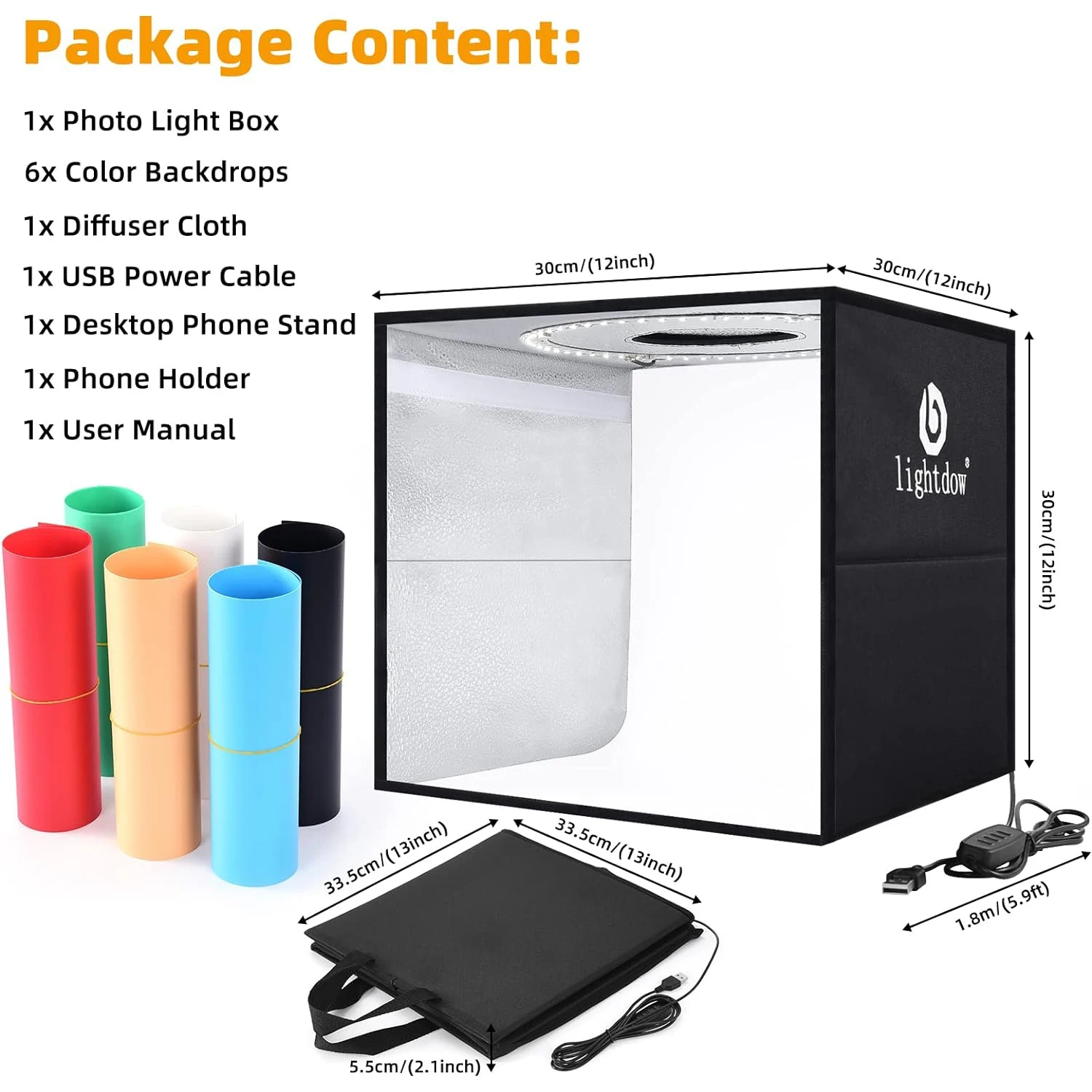 Photography Lighting Kit Portable - Lightdow Fotostudio Light Box Kit 12