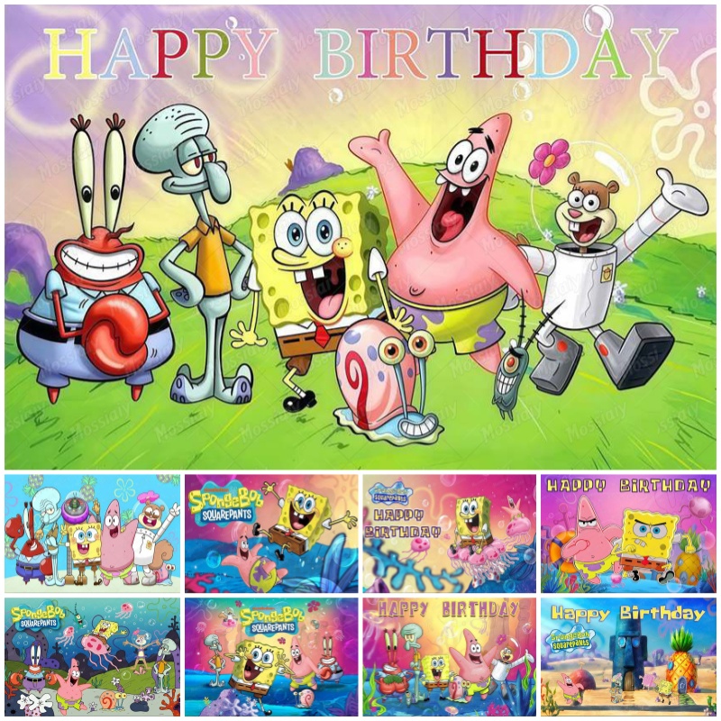 Photography Lighting Backdrop - SpongeBob Thema Achtergrond Cartoon Onderwater Avontuur