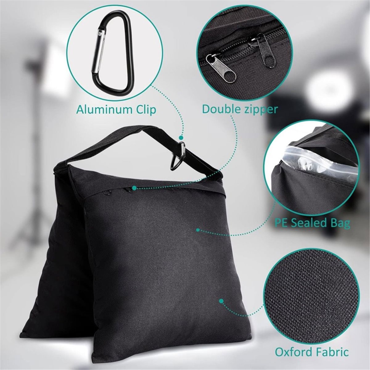 Photography Lighting Weight Bags - 8 pakketten zandzakken, gewichtszakken voor lichtstatief