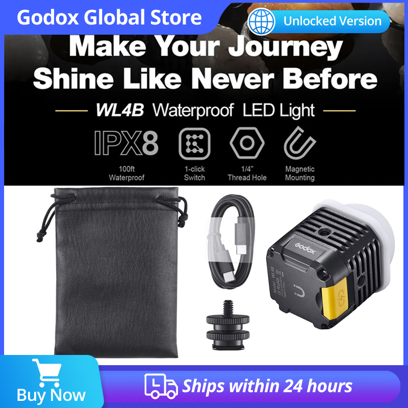 Photography Lighting App - Godox WL4B 5600K waterdichte LED-lamp met