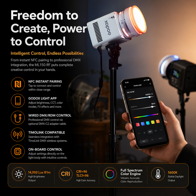 Godox ML150RF Full-color LED-v - Photography Lighting App recensie en prijs