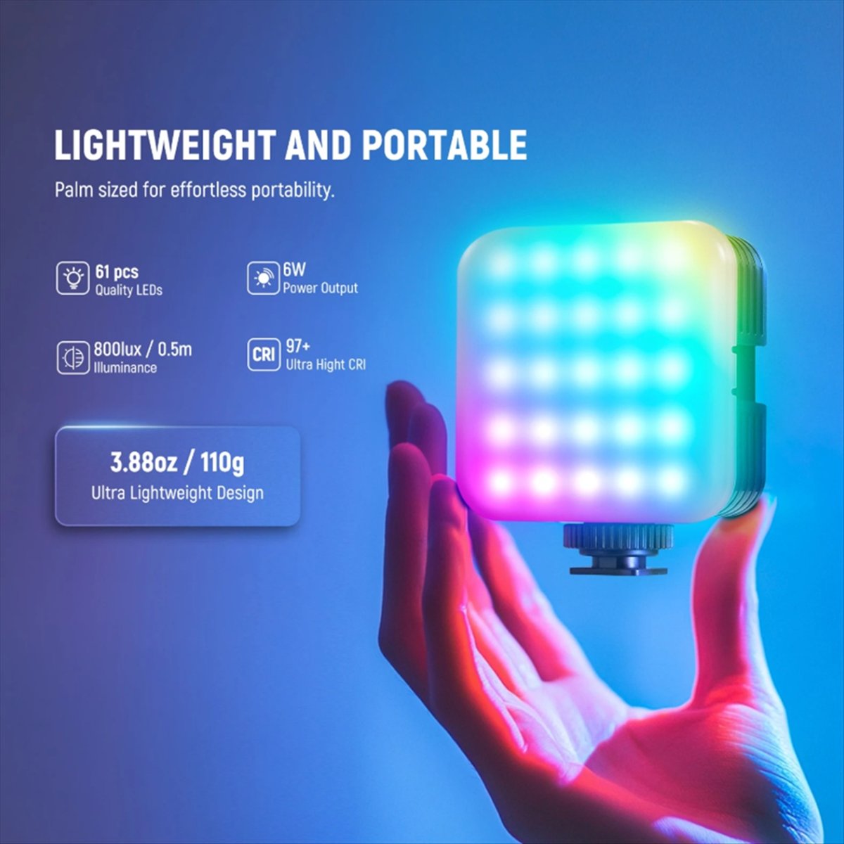Top magnetische RGB-videolamp  - Photography Lighting App recensie en prijs