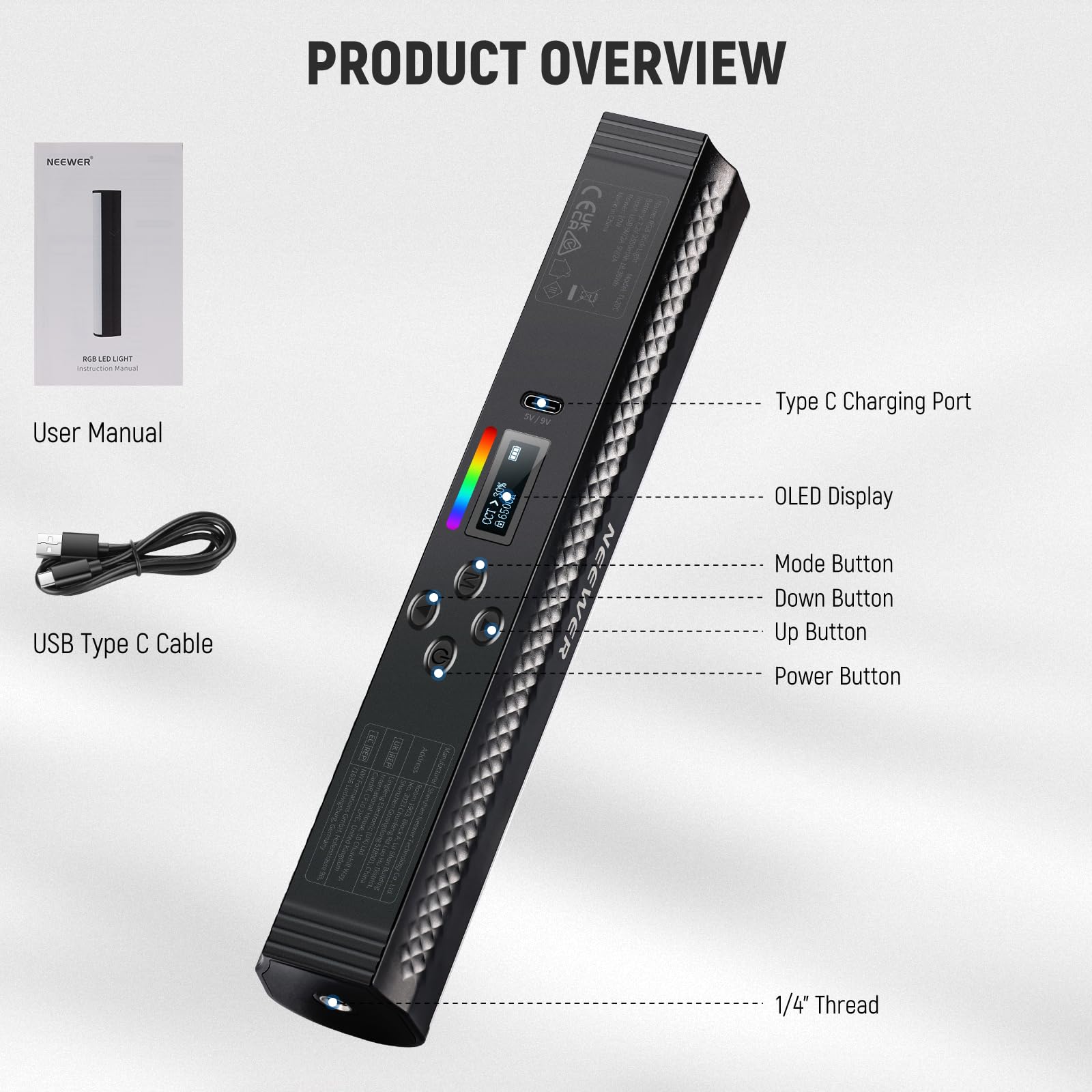 NEEWER RGB Light Wand met APP- - Photography Lighting App recensie en prijs