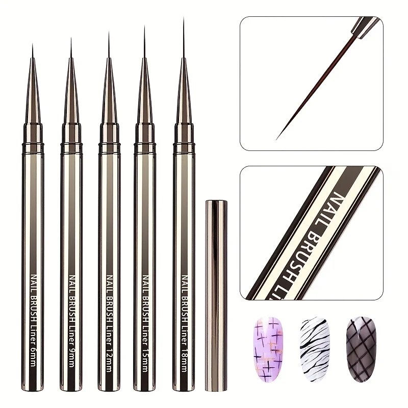 5 STKS Nail Art Liner Borstels - Coloured Gel Set recensie en prijs