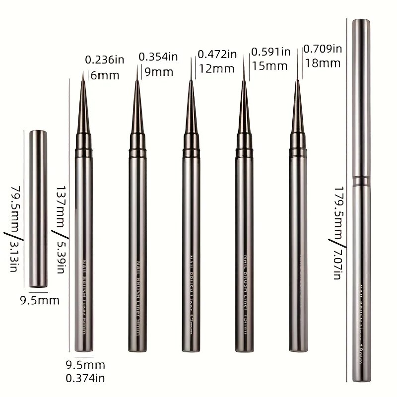 5 STKS Nail Art Liner Borstels - Coloured Gel Set recensie en prijs