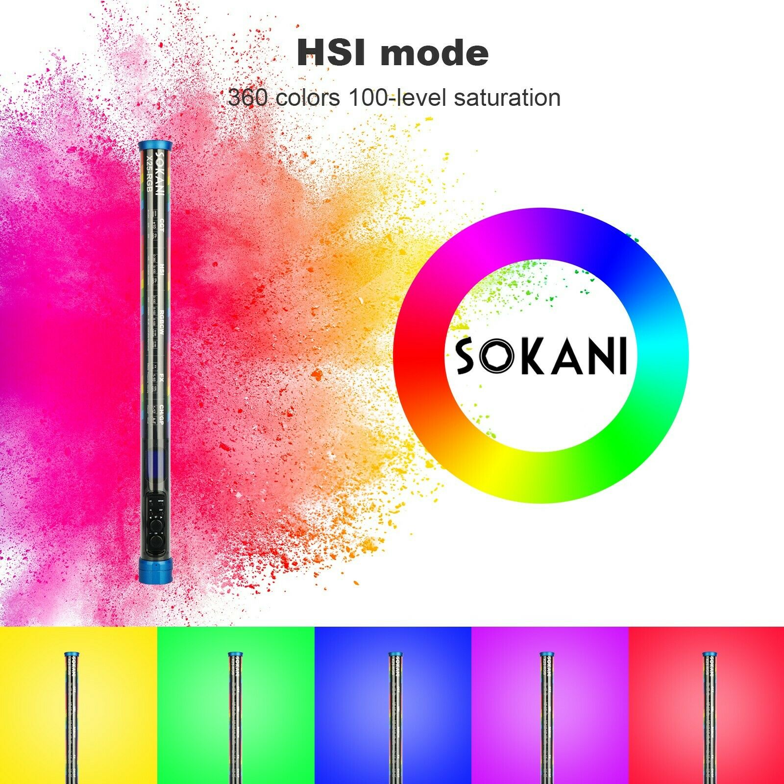 Sokani X25 RGB LED-videolamp H - Photography Lighting App recensie en prijs